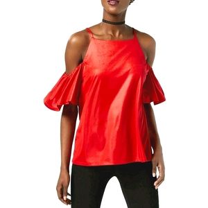INC. Red flutter sleeve top Trendy! M +2x